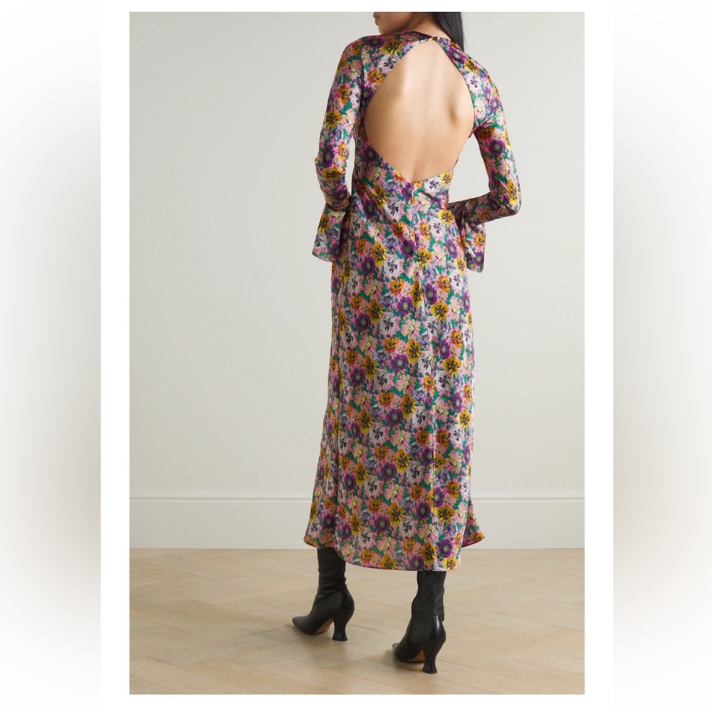 Les Rêveries open back satin midi dress